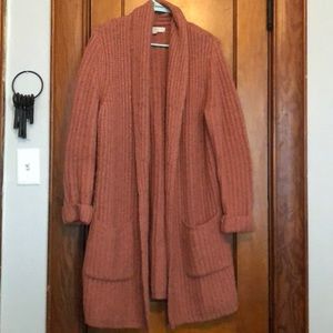 Loft coral long cardigan